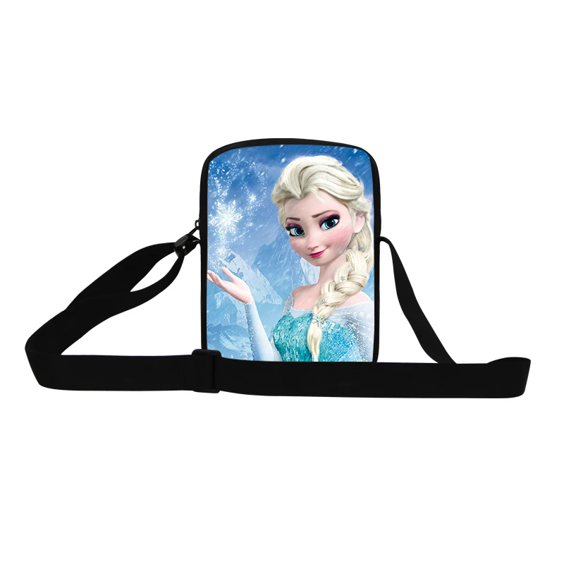 Preppy Style Cartoon Elsa Print Girls Messenger Bag Ladies Princess ...