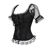 corset top off shoulder plus size burlesque costumes floral lace up bustiers & corsets overbust straps sleeve vintage sexy party ► Photo 2/5