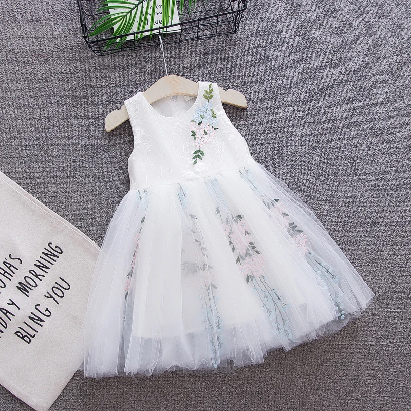 BibiCola/Новинка года, летнее платье для девочек детское кружевное платье с вышивкой для девочек Детские вечерние свадебные платья для девочек возрастом от 2 до 7 лет, одежда для девочек