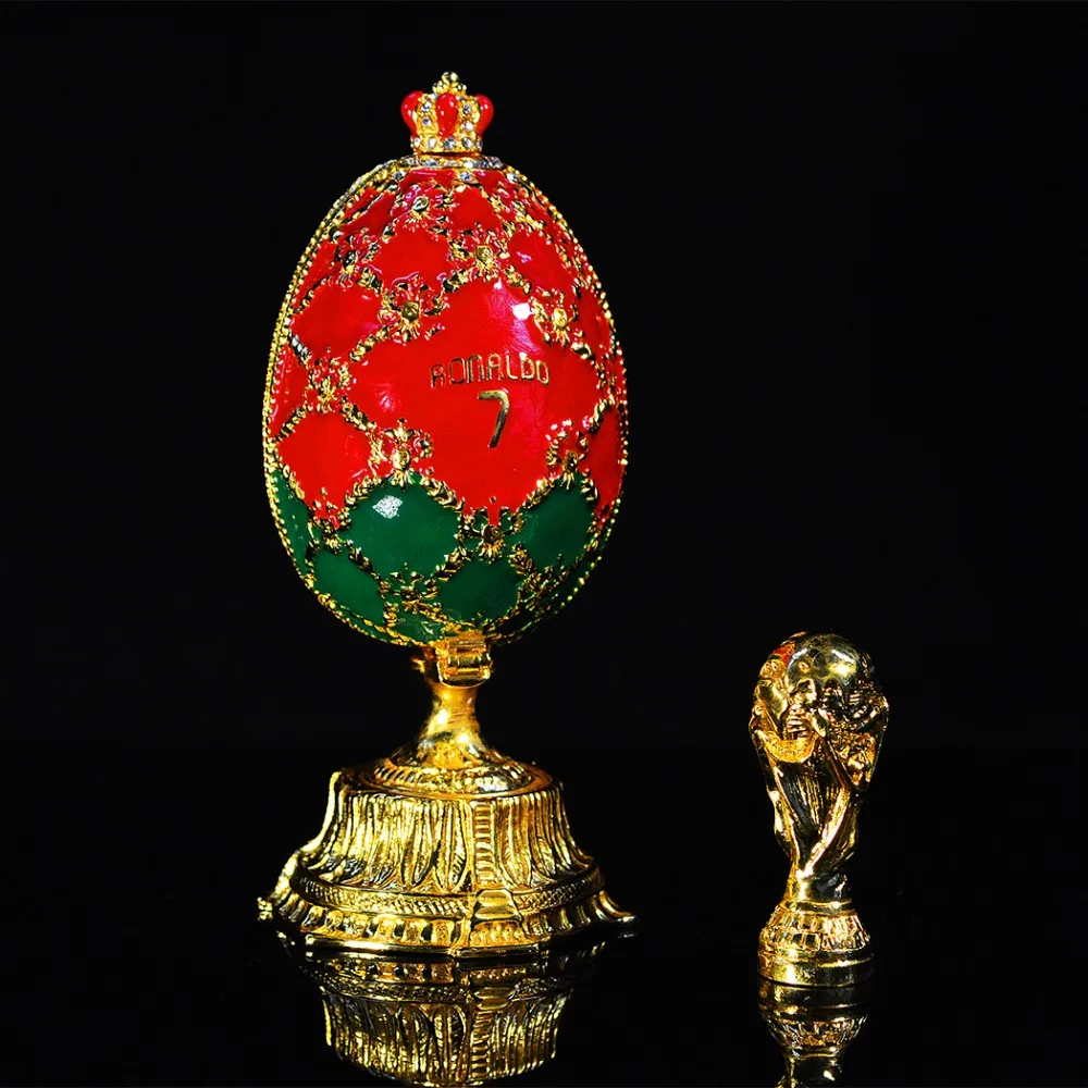 QIFU 2018 Новое поступление яйцо Faberge в русском футбольном стиле для домашнего