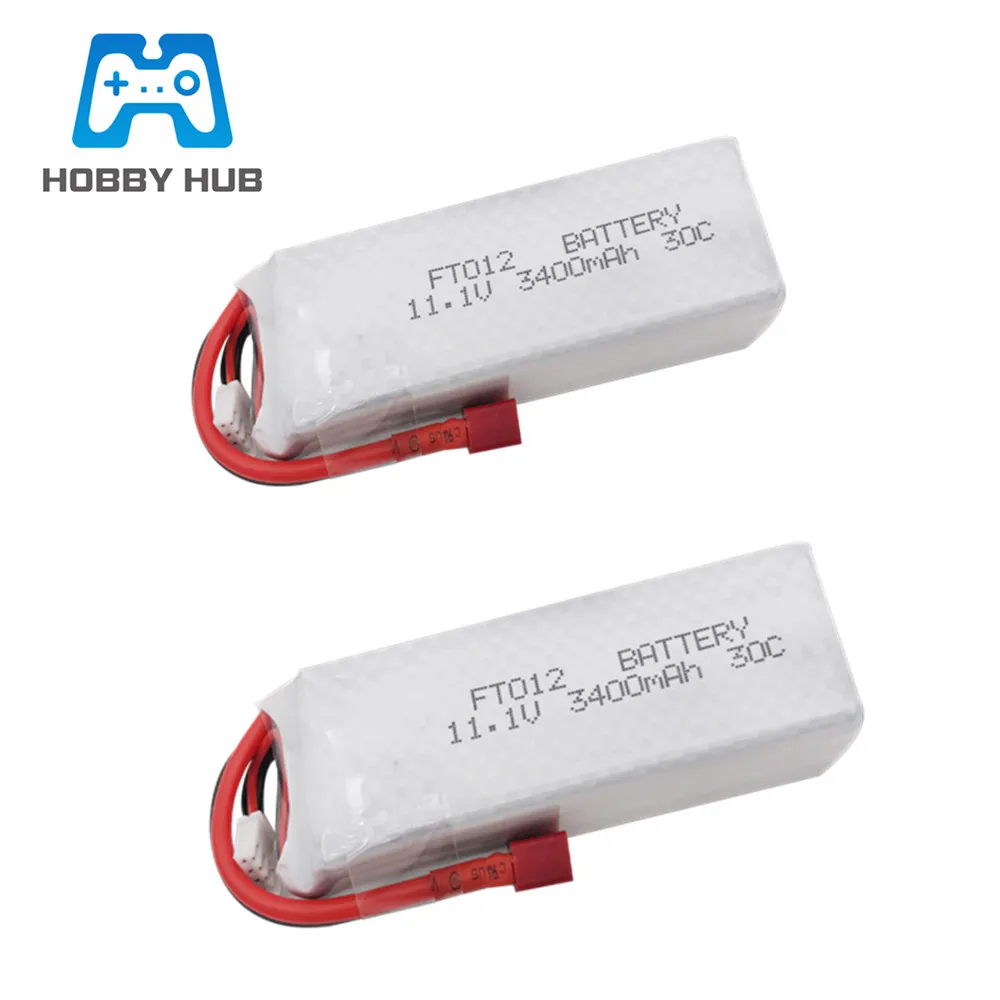 Обновленная батарея 11,1 V 3400mAh 30C 3S RC Lipo для FT012 RC лодка Запчасти для FT012 Huanqi 734 RC лодка RC вертолет Квадрокоптер - Цвет: 2 PCS