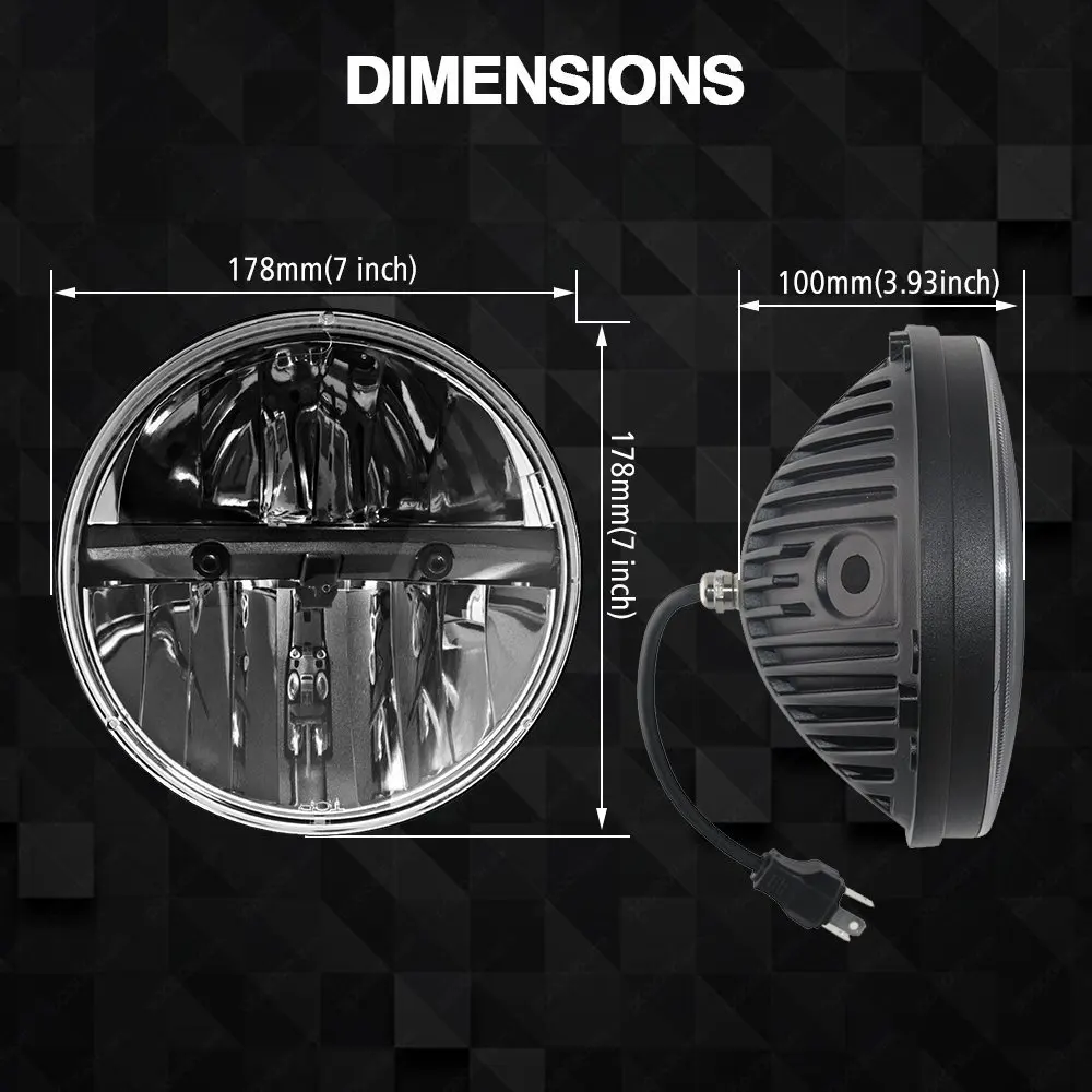 7 Inch LED Headlight For Land Rover Defender 90110 7 Projector Daymaker Headlamp Replacement For Jeep wrangler JK LJ TJ CJ (11)