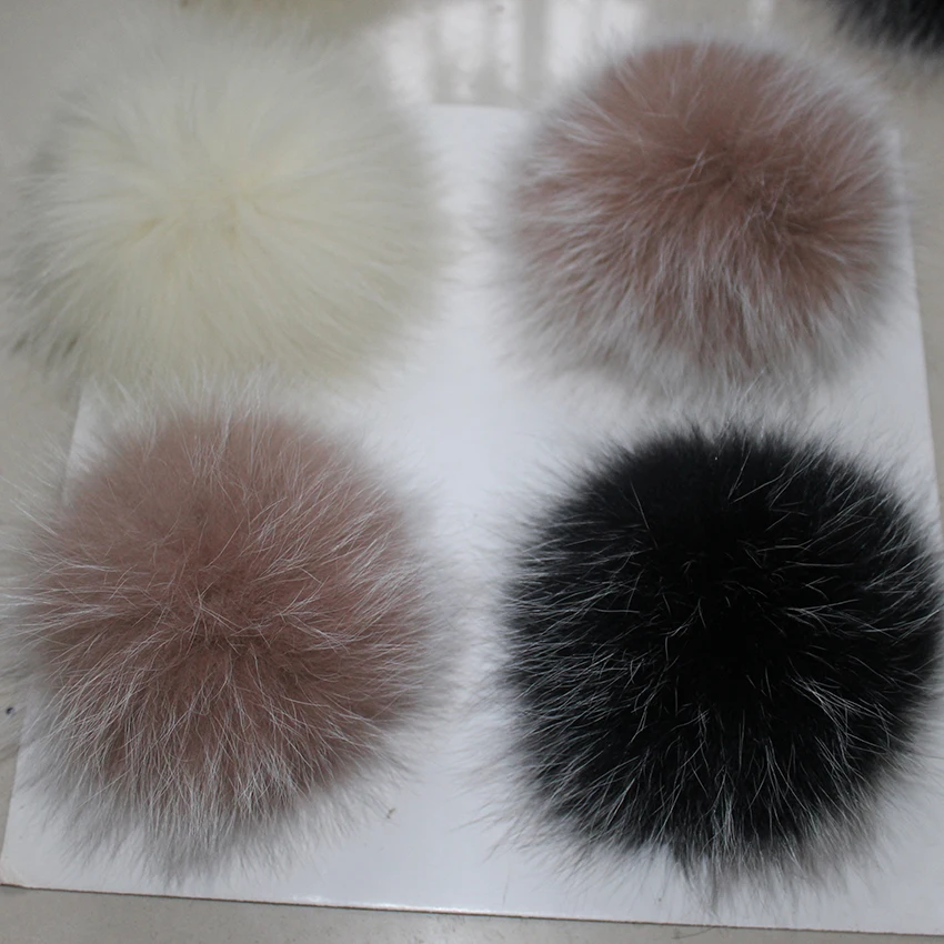 String Fox Fur Pom Poms