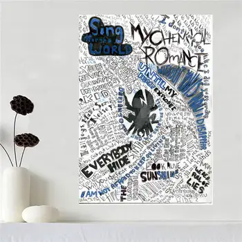 

Custom canvas poster Art mcr lyric poster cloth fabric wall poster print Silk Fabric Print SQ0604