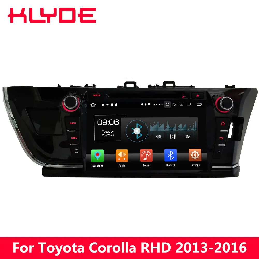 Discount KLYDE 9" 4G WIFI Android 8.0 Octa Core 4GB RAM 32GB ROM Car DVD Multimedia Player Radio Stereo For Toyota Corolla 2013-2016 RHD 0