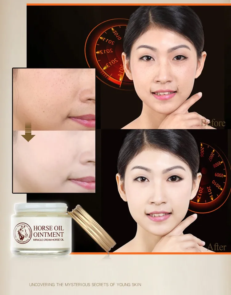 Miracle Female Anti-Aging Horse Oil Cream Pure Genman Horse Oil Exact Day Facial Moisturizer Oil Beauty Skin Treament Cream