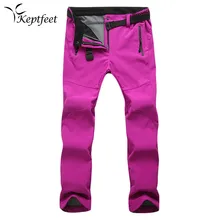 Для женщин флис softshell отдых Походные кальсоны зима спорта на открытом воздухе Мотобрюки треккинг лыжный Водонепроницаемый Брюки для девочек