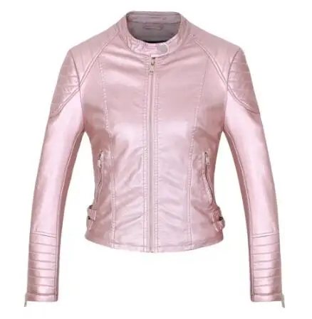 Коричневая Черная куртка из искусственной кожи, женская короткая приталенная брендовая байкерская куртка, белое кожаное пальто, Chaquetas Mujer, 5 цветов