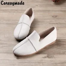 Careaymade-; Новинка; сезон весна; белые туфли на плоской подошве; обувь из натуральной кожи ручной работы; удобная обувь для отдыха на мягкой подошве