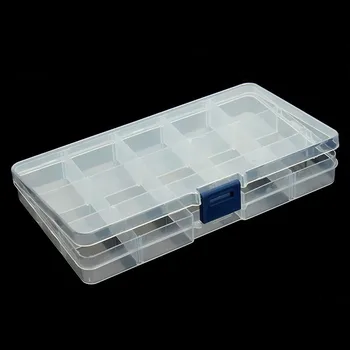 

1PC 15 Slots ( Adjustable)Jewelry Tool Box Case Craft Organizer Carrying Cases Storage Beads Jewelry Finding Boxes For Packaging