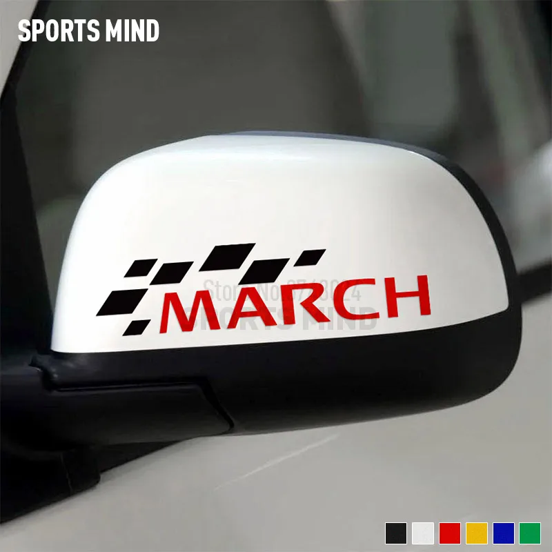 1 пара автомобильные зеркальные наклейки заднего вида для Nissan March K12 K13 Nismo