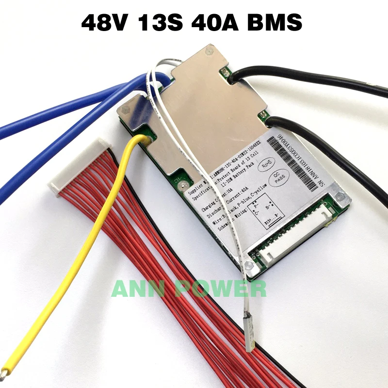 Comprar Batería de iones de litio BMS 13S 48V 20A, 30A, 40A y 50A BMS para 48V 500 W 2000 W batería de iones de litio con función de equilibrio