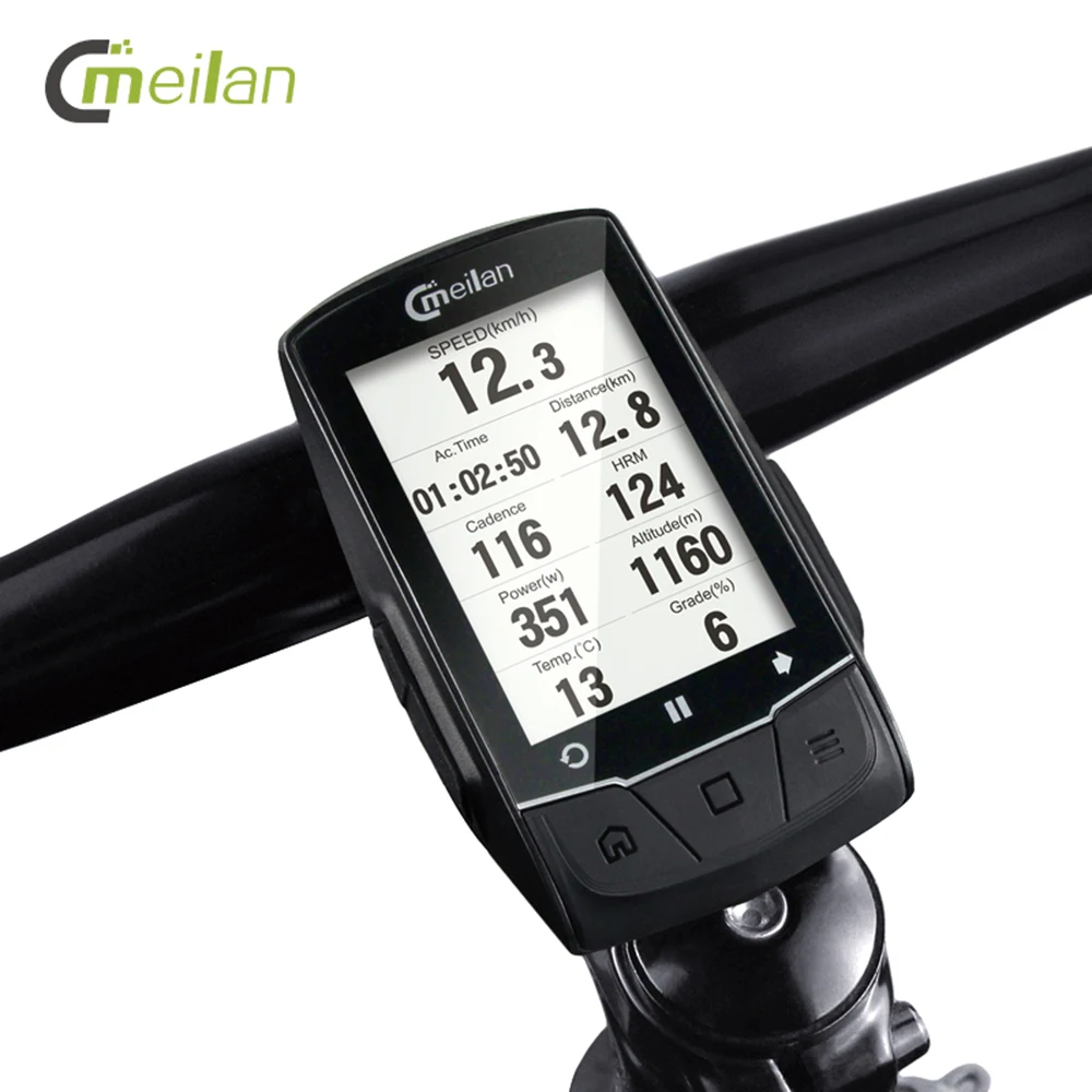 

MEILAN M1 2.6" BLE4.0 Cycle Computer Candence Heart Rate GPS Navigation Bike Computer Peedometer