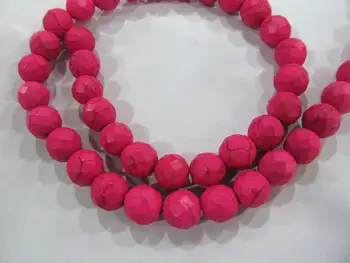 

2strands 4-12mm Turquoise Gemstone High Quality Round Ball white rose red faceted Turquoise Stone Loose Beads
