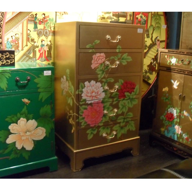 hand painted furniture whimsical the new threedimensional classical chinese handpainted gold leaf peony painted furniture chest three dimensional hand hand painted furniture whimsical the new threedimensional classical chinese handpainted gold leaf peony painted furniture chest three dimensional hand