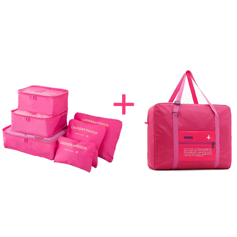 

Travel Bags Set Women Luggage Travel Bag Large Capacity Packing Cubes Organizer Nylon Folding Unisex Bags Luggage Handbags