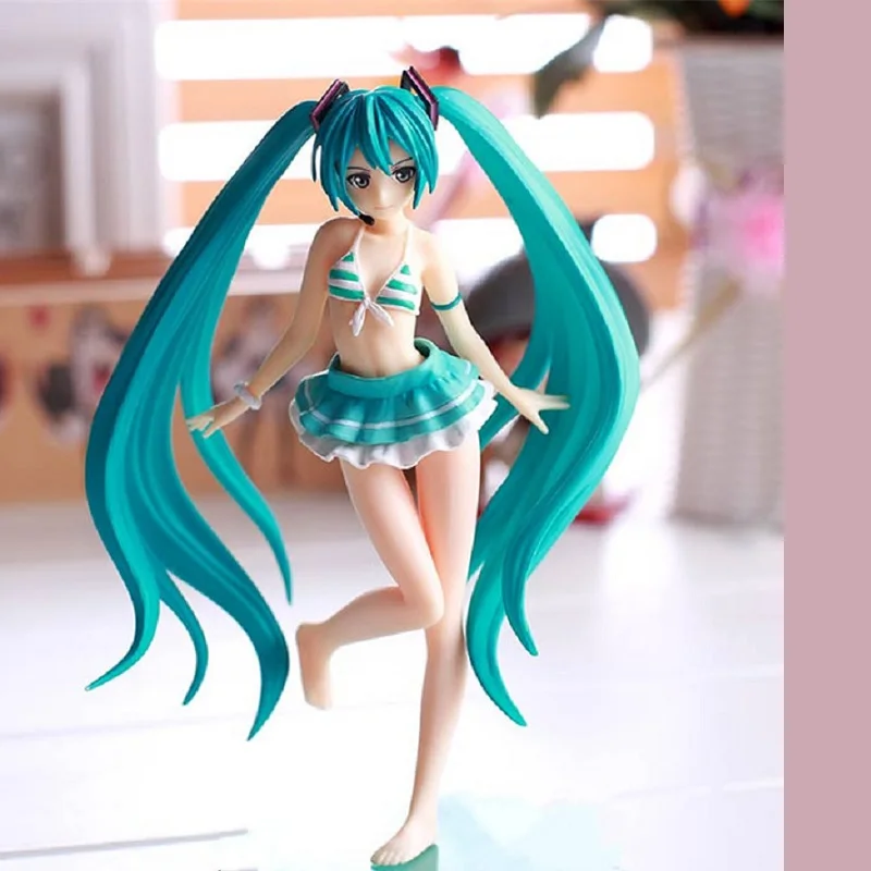 

Japan Anime Hatsune Miku VOCALOID Wave S-style Bikini Swimsuit Ver PVC toy Sexy Girl 1/12 Action Figure 15cm Doll