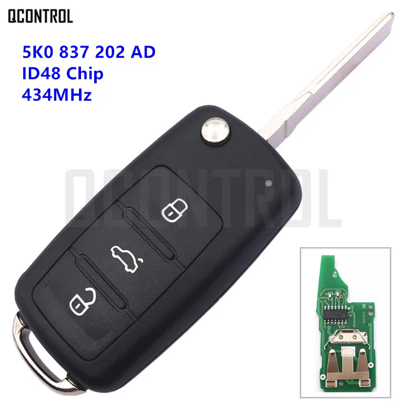 

QCONTROL Car Remote Key for VW/VOLKSWAGEN 5K0837202AD Beetle/Caddy/Eos/Golf/Jetta/Polo/Scirocco/Tiguan/Touran/UP 5K0 837 202 AD