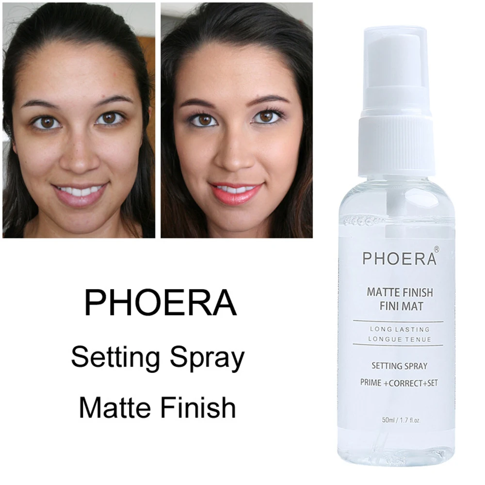Phoera 50 мл спрей для закрепления макияжа матовая отделка бутылки фиксирующий спрей контроль масла натуральный длительный МАКИЯЖ Fix спрей для основы