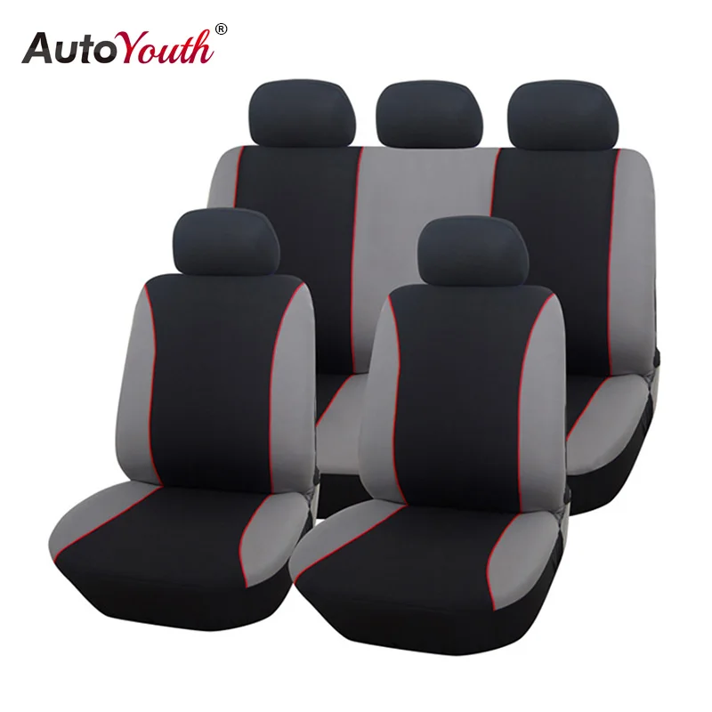 AUTOYOUTH Polyester Cloth Universal Car Seat Covers Set Car Styling Fit