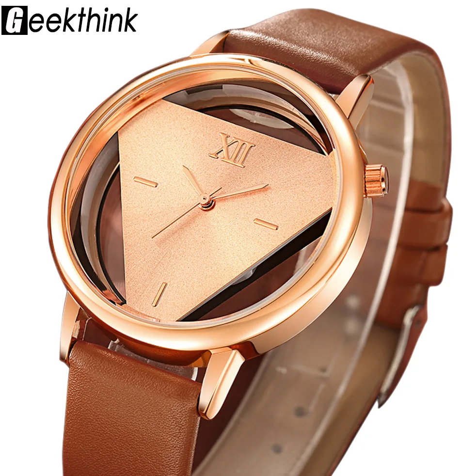 

GEEKTHINK Fashion Hollow Women Watches Ladies Casual Leather Quartz Dress Watch Female Clock Relojes mujer Relogio Feminino