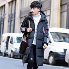 Черная серая синяя зимняя куртка, пальто, утепленная хлопковая одежда, парка с длинным капюшоном, мужские пальто, повседневные теплые мужские пальто, большие размеры