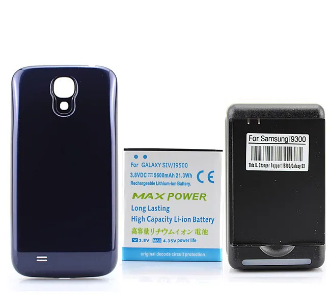 Расширенный аккумулятор для телефона Samsung Galaxy S4 SIV i9500 5600 мАч с задней крышкой и