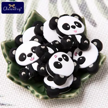 

50PC Silicone Teether Beads China Panda Rodent Baby Toy DIY Pacifier Chain Perle Silicone Beads Necklaces Pendant Kids Products