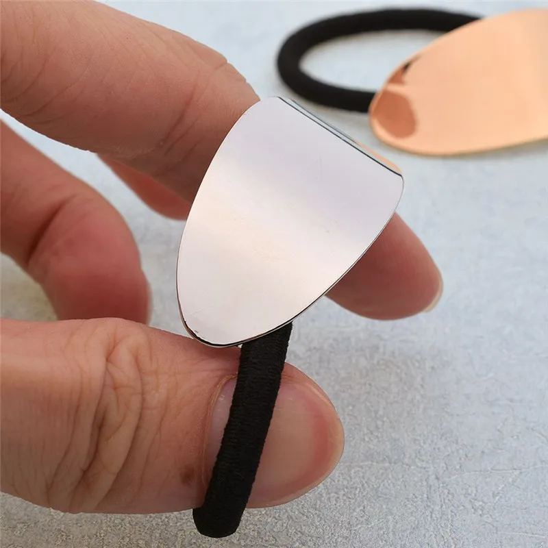

2019 Catwalk Cuff Wrap Tail Band Hair Rope Geometric Simple metal Elastic Ponytail Holder Vintage Hair Accessories