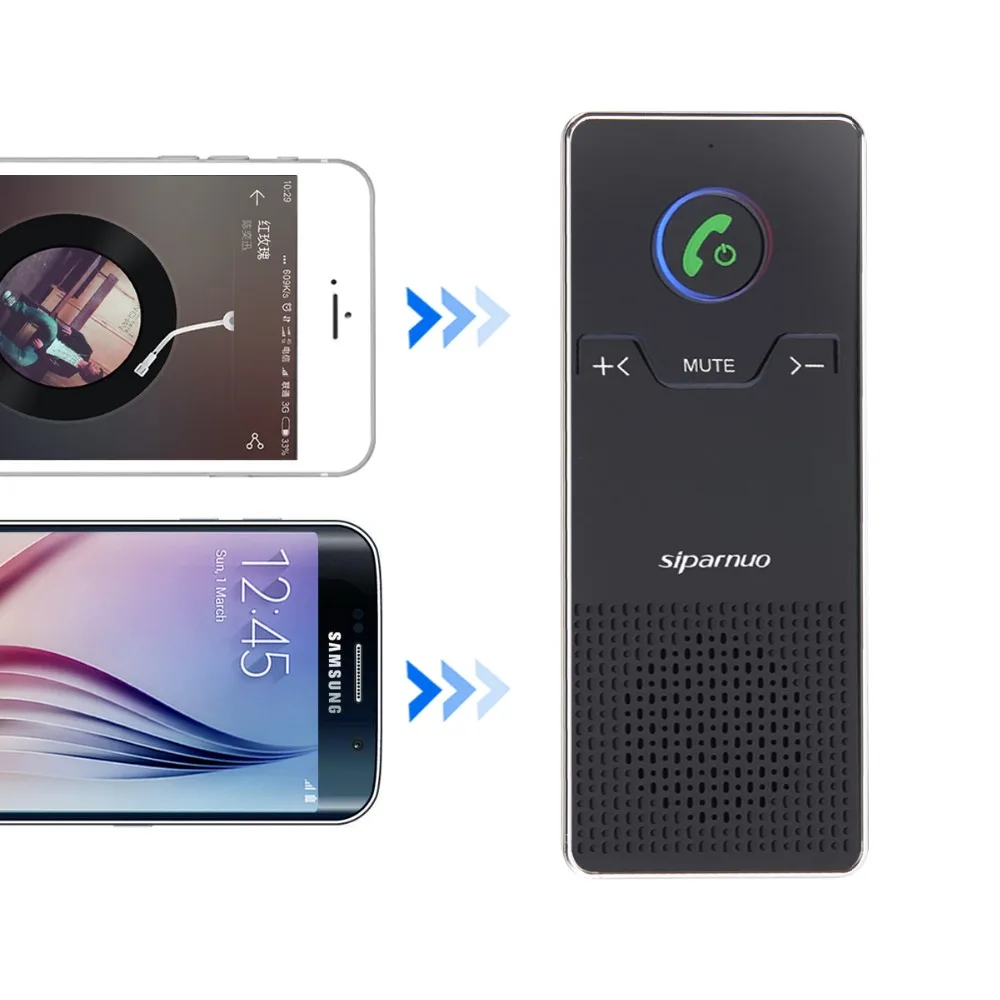 Comprar Visera de sol altavoz inalámbrico Bluetooth de manos libres Kit de coche para teléfono móvil manos libres altavoz del coche con 2 W altavoz en coche SP01