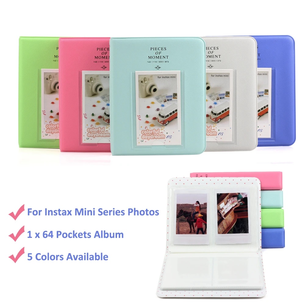 Дополнительный фотоальбом с 64 карманами/фотоальбом/угловые наклейки для FujiFilm Instax Mini 8, Mini 9 7s 50 90 Fuji Films Paper