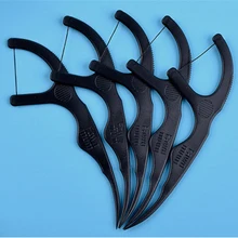 50 шт./кор. бамбуковый уголь зубная нить палочки s межзубная щетка зубочистка зубная нить зубочистка черный зубочистка