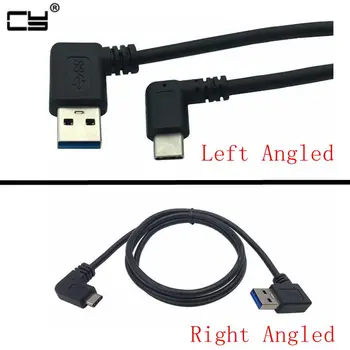 

90 Degree USB C Cable USB 3.0 A to USB Type C Left Right Angle Data Sync & Charge Cord USB-C Converter Adapter double angled 1m