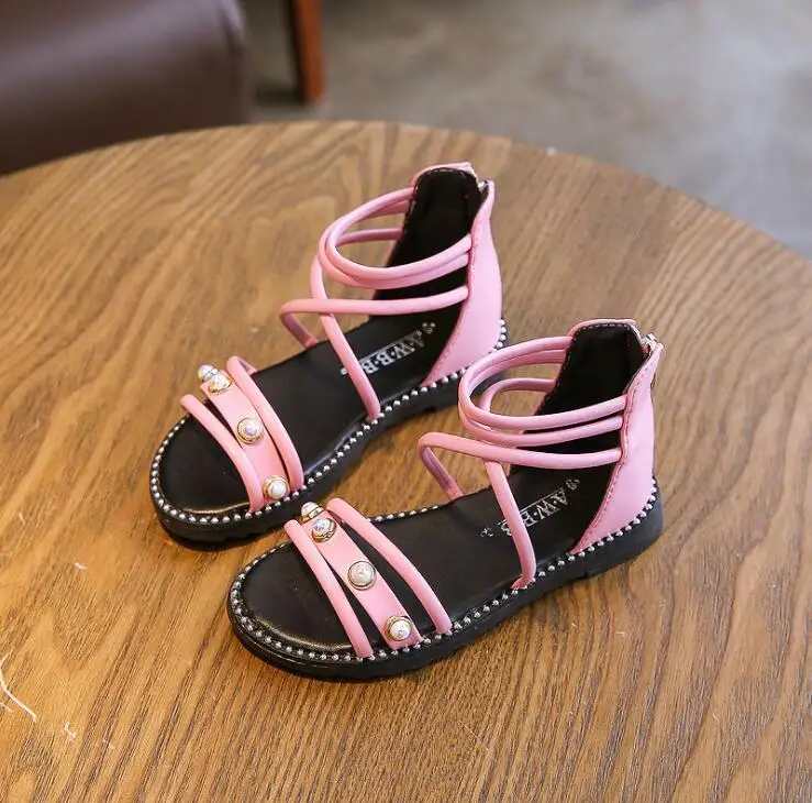 

2019 Children Sandals Shoes Girls Summer Sneakers Kids Baby Sandals Shoes Soft Roman Sandals Fashion Shoes