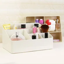 1 Pcs Simple Makeup Organizer 6 Grid Plastic Storage Box Home Gadget Cosmetics Desktop Finishing Organizador 2019 HOT SALE