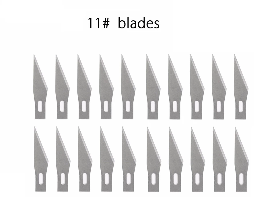 20 штук 11# точность Сталь лезвия для резьбы по дереву Гравировка Ремесло Скульптура Ножи скальпель, режущий инструмент для ремонта печатных плат