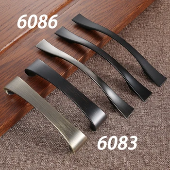 AOBT American Style Brushed Nickel Cabinet Door Handles Curve Kitchen Cupboard Pulls and Knobs Drawer Furniture Handle Hardware