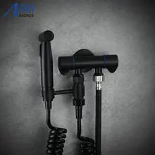 Черные медные Смесители Для Биде набор ванной Душ Туалет холодная ручная насадка для душа пистолет-распылитель медь/нержавеющая сталь/АБС пластик