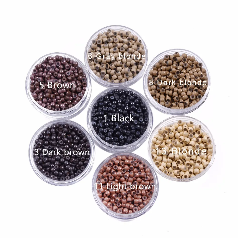 500 pcs 3.0mm Silicone Nano Rings For Remy Human Hair Extensions 7 Colors