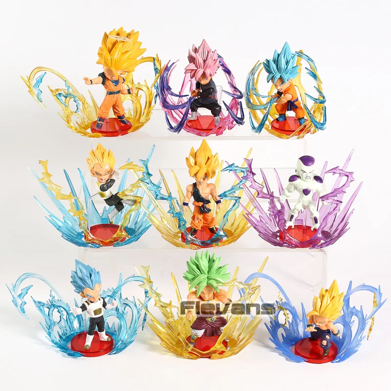 Dragon Ball Супер взрыв SUPER Saiyan сын Гоку Гохан Вегета Broly Фриза ПВХ Цифры Коллекционная модель игрушки 9 шт./компл