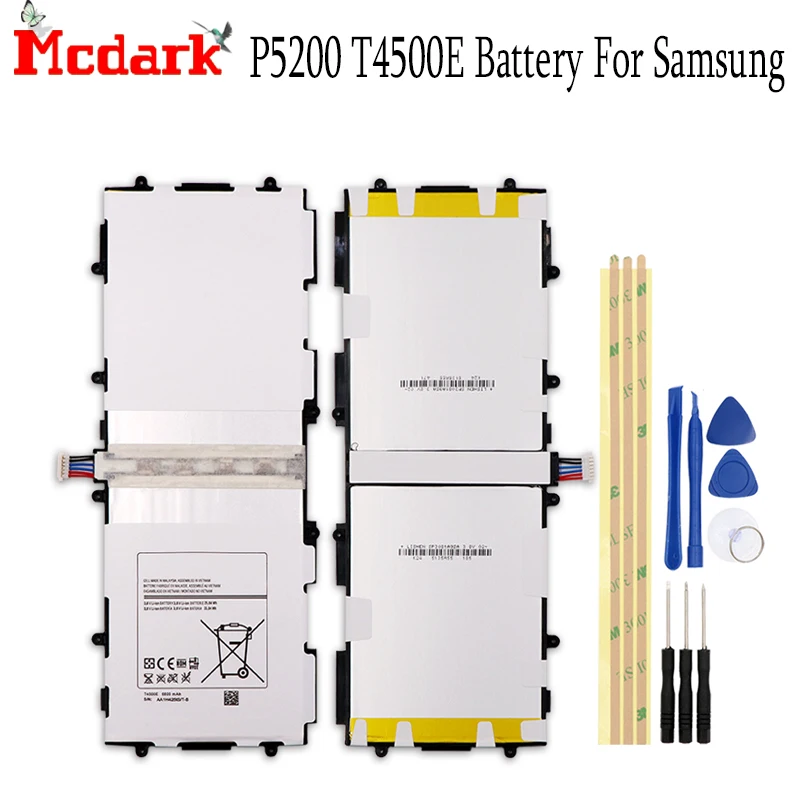 

Mcdark T4500E Battery For Samsung GALAXY Tab 3 10.1 P5210 P5200 P5220 GT-P5200 Tablet Li-ion Batteria 6800mAh with Tools
