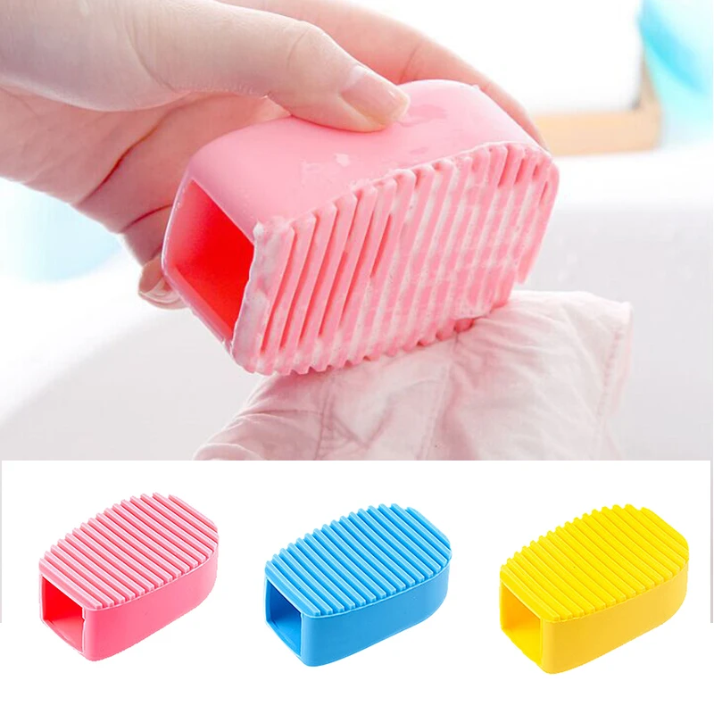 

Silicone Cleaning Brush Handheld Thickening Silicon Laundry Brush Mini Washboard Washboard Plastic Trumpet Candy Color