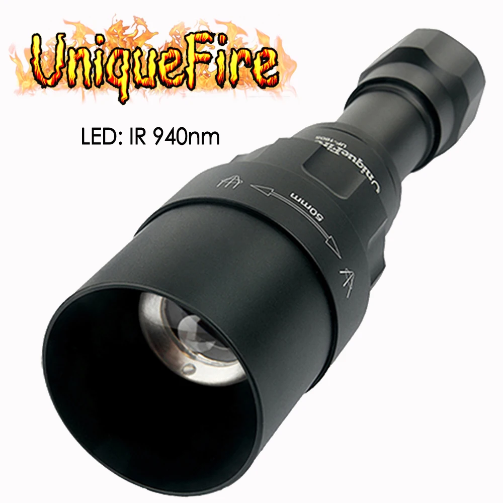UniqueFire 1605 IR 940NM светодиодсветильник вспышка 50 мм объектив зум светильник ночное