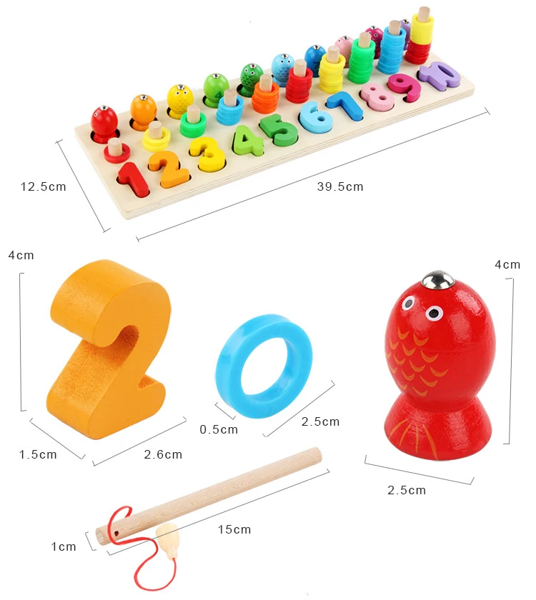 Pré-escolar de Madeira Jogo do Bebê Brinquedos para Crianças Montessori Brinquedos Contagem Forma Geométrica Cognição Educação Precoce Auxiliares Ensino Matemática Mod. 337218 42 Brinquedos e hobbies