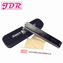 JDR Harp Diatonic Harmonica Tremolo Standard 24 Hole Harmonica With Case Woodwind Musical Instrument Key Of C For Rock Jazz Folk hohner marine band crossover 10 hole diatonic harmonica bamboo comb blues harp gaita standard 10 hole harp