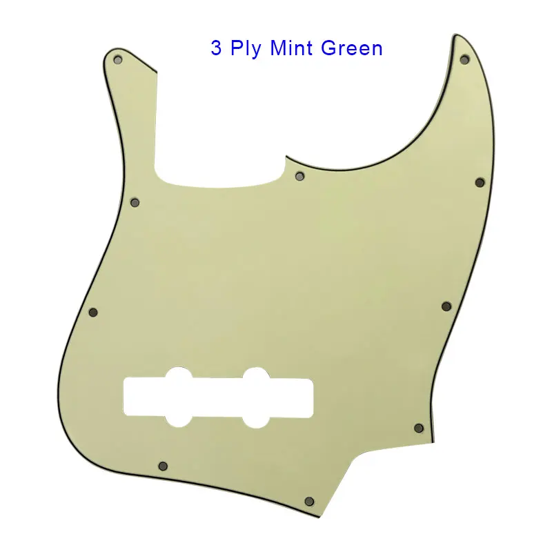 Pleroo гитара деталей pickguards Стандартный 10 отверстий 4 строки костюм для fender Jazz Bass Стиль JB накладку к царапинам плиты - Цвет: 3 ply mint green