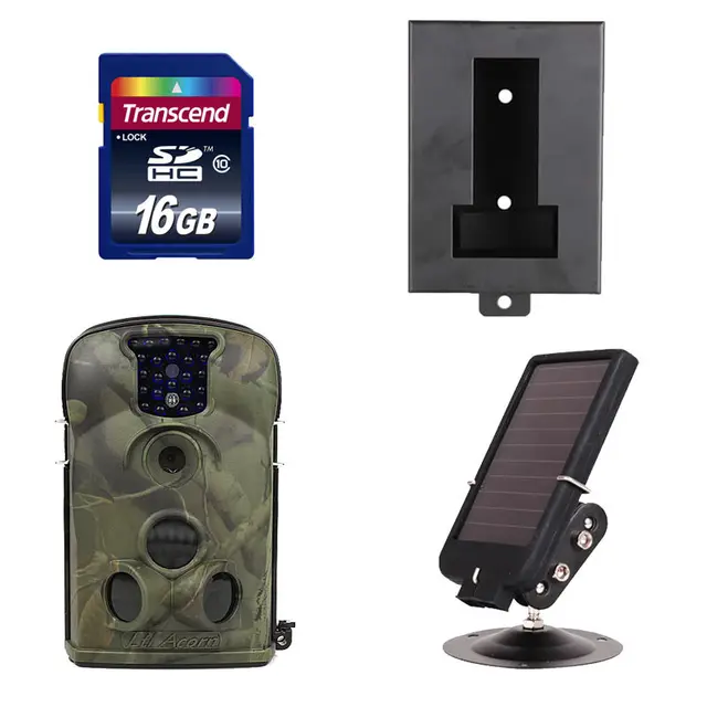 Cheap Free Shipping!12MP Ltl Acorn 5210MM Mobile MMS Email Hunting Camera +Solar Battery + Metal Box