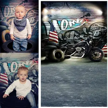 

New arrival Background fundo Motorcycle tire wall 6.5 feet length with 5 feet width backgrounds