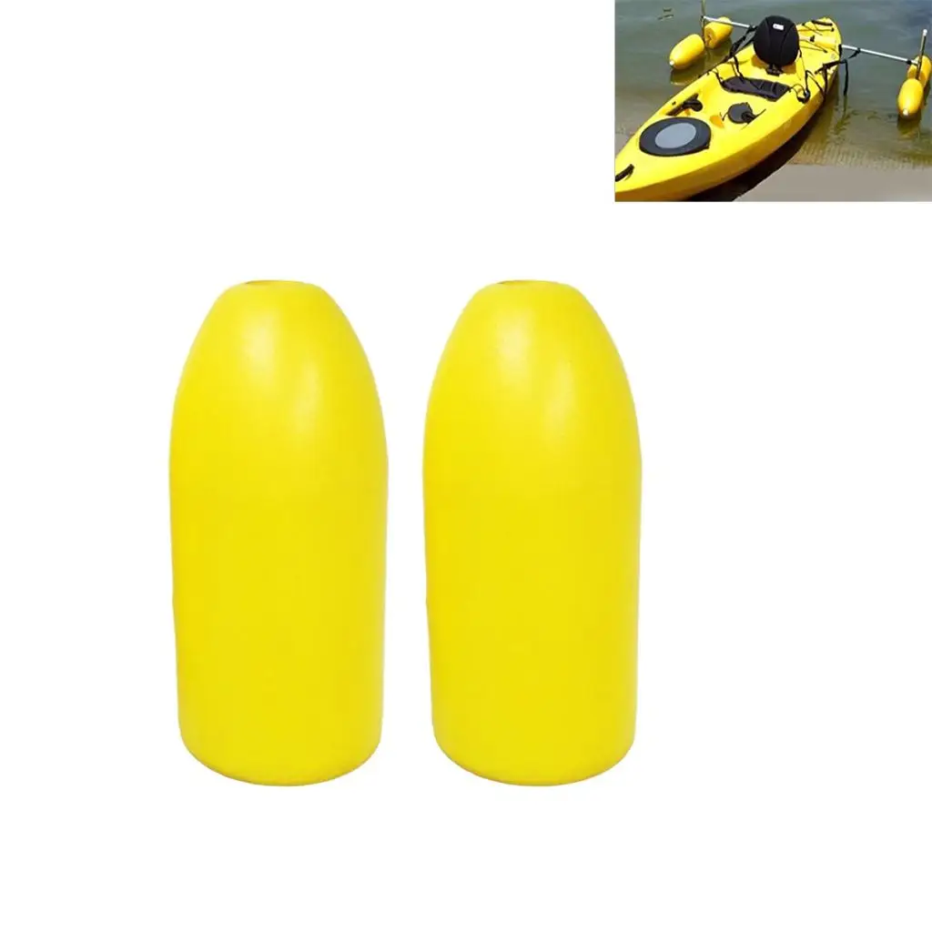 2 Pieces Yellow PVC Foam Floating Kayak Canoe Outrigger Stabilizer