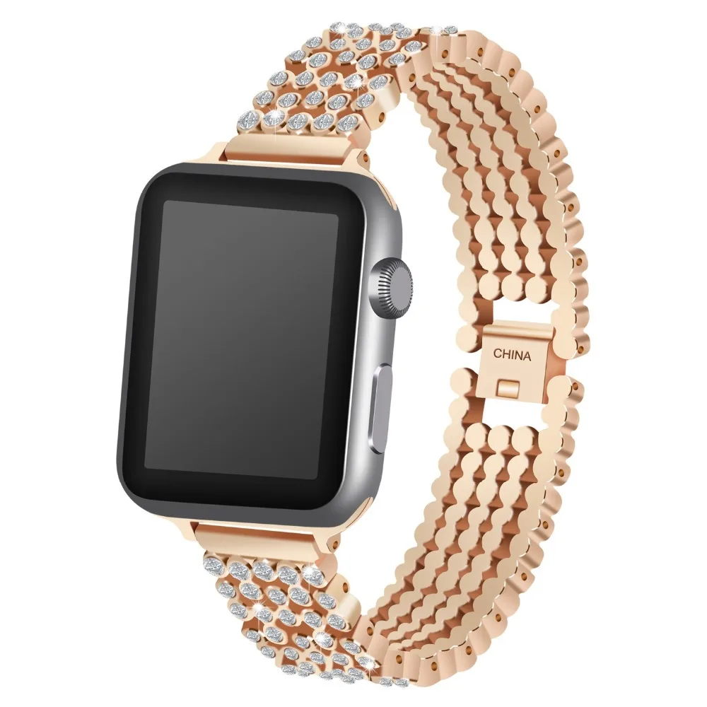 Ремешок со стразами для Apple Watch band 38 мм 42 стильный роскошный сменный Браслет из